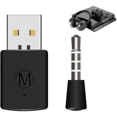 Abbildung von PS4 Bluetooth Adapter Mini USB 4.0 Transmitter Drahtloses Mikrofon Dongle für Headset