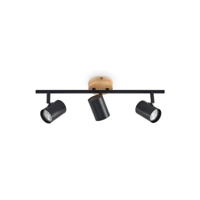 Abbildung von Lindby Deckenleuchte Xiomara, 3 flammig, 68 cm lang, Holz