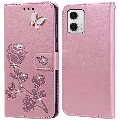 Abbildung von Hülle für Motorola Moto G73 Handyhülle,Klappbar Tasche Case,Standfunktion,Kartenfach,Silikon Bumper,Stoßfeste Schutzhülle Cover