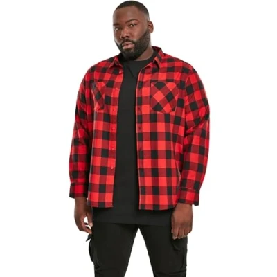 Abbildung von Urban Classics Checked Hemd, Herren, Größe: 4XL, Black/red