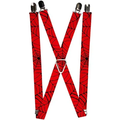Abbildung von Buckle Down Jungen Marvel Comics Spinnennetz, Rot/Schwarz Hosenträger, mehrfarbig, One size