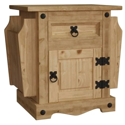 Abbildung von Amazon Brand Movian Corona Magazintisch, 1 Schublade, massives Kiefernholz, 51,5 x 54 38 cm