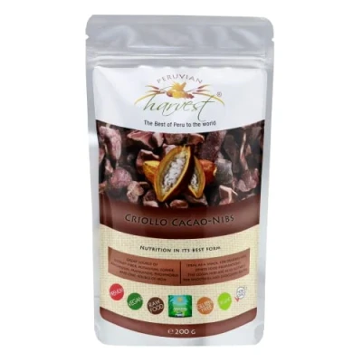 Abbildung von UHTCO Peruvian Harvest Criollo Premium Kakao Nibs 200g Das Beste aus Peru für die Welt BIO