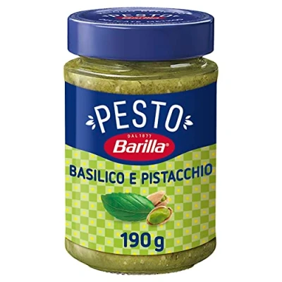 Abbildung von Testpaket 12x Barilla grünes 4x Pesto Basilico e Rucola genovese Pistacchio mit Basilikum und Pistazien 6x 190g
