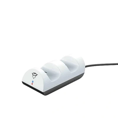 Abbildung von Trust Gaming GXT 254 PS5 Controller Ladegerät, Zweifach Ladedock, Ladeständer für Playstation 5 DualSense, USB Betrieb, Ladestation Dock mit LED Anzeige Weiß