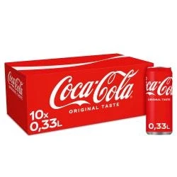 Abbildung von Coca Cola Classic prickelndes Erfrischungsgetränk mit unverwechselbarem Coke Geschmack koffeinhaltiger Softdrink in Einweg Dosen (10 x 330 ml)