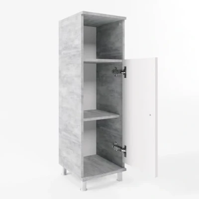 Abbildung von Vicco Midischrank Fynn, Weiß/Beton, 30 x 95 cm verstellbar