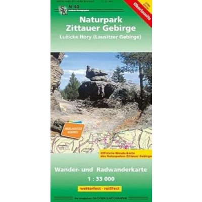 Abbildung von Naturpark Zittauer Gebirge Luzicke Hory (Lausitzer Gebirge): Wander und Radwanderkarte 1: 33 000 GPS fähig, wetterfest reißfest