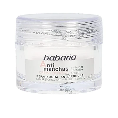 Abbildung von Babaria Crema Intensiva Antimanchas, Doble Efecto Antiarrugas y Reparadora, con Rosa Mosqueta Silanol, Uso de Noche, Todo Tipo Piel, Unisex, Vegano 50 ml
