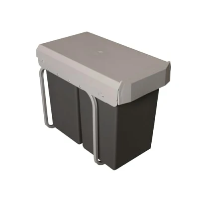 Abbildung von Victory Einbaumülleimer Abfallsammler Double Man 28 Liter (2x14 Liter) Silber/anthrazit 30 DT
