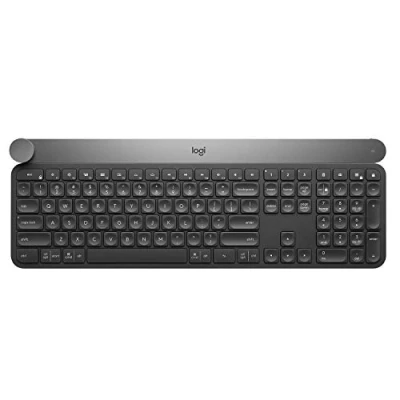 Abbildung von Logitech Craft Kabellose Tastatur, Bluetooth &amp; 2.4 GHz Wireless Verbindung, Programmierbarer Drehregler, Automatische Tastenbeleuchtung, Multi Device, PC/Mac/Laptop, Deutsches QWERTZ Layout Graphit, Schwarz
