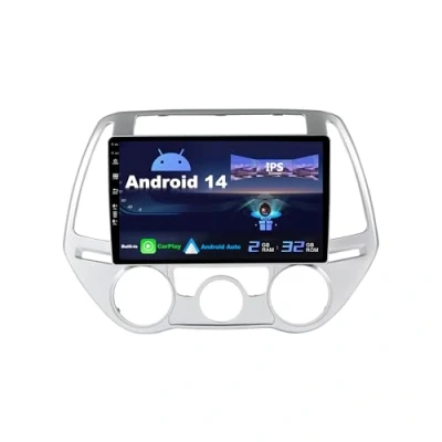 Abbildung von SXAUTO Android 13 IPS Autoradio Passt für Hyundai I20 (2012 2014) Eingebaut Carplay/Android Auto Rückfahrkamera KOSTENLOS 2G+32G Lenkradsteuerung DAB Fast Boot WiFi DSP 4G BT 2 Din 9 Zoll