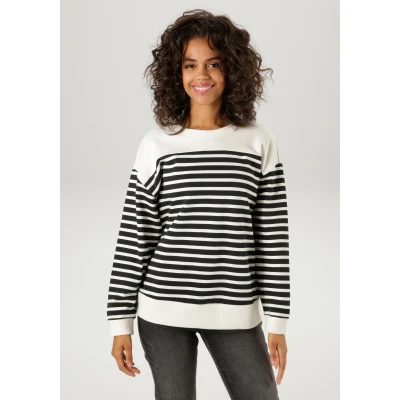 Abbildung von Aniston CASUAL Sweatshirt, im trendigen Streifen Dessin NEUE KOLLEKTION