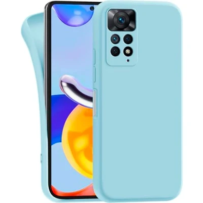Abbildung von MyGadget Hülle für Xiaomi Redmi Note 11 Pro 5G robuste Silikon Schutzhülle TPU Case Slim Silikonhülle Back Cover Kratzfest Handyhülle Matt Hellblau