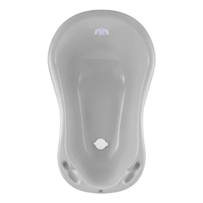 Abbildung von Hylat Baby Praktische Babywanne mit Stöpsel TÜV Rheinland zertifiziert stabil und bequem, ideal für sicheres Baden in den ersten 12 Monaten Lite Kollektion Farbe: Grau, Motiv: Yeti