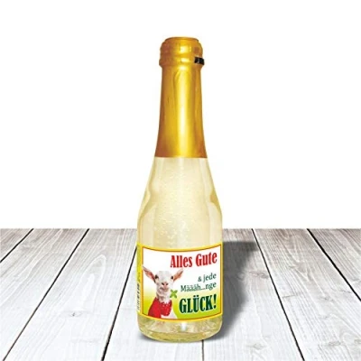 Abbildung von Piccolo Tierische liebe Grüße Alles Gute, jede Menge Glück Beerenperlwein 0,2 l Sekt halbtrocken prickelnd freischer Fruchtsecco Perlwein aus weißen Beeren