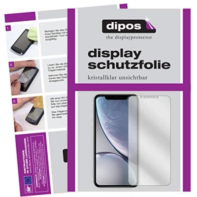 Abbildung von dipos I 2X Schutzfolie klar kompatibel mit Apple iPhone XR Folie Displayschutzfolie