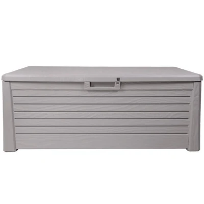Abbildung von Ondis24 Kissenbox Florida Holz Optik Sitztruhe, Auflagenbox Poolbox 550 Liter XXL mit Gasdruckfedern