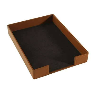 Abbildung von Läufer 39048 Scala Briefkorb, naturgenarbtes Rindsleder, cognac, Handgefertigt aus Echtleder in Deutschland, Briefablage Leder