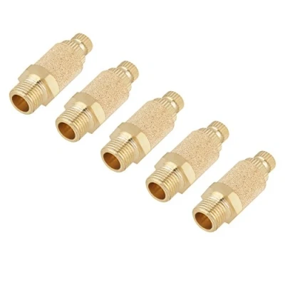 Abbildung von 5 teile/satz 1/8 BSP Ventil Gewinde Einstellbare Messing Pneumatische Schalldämpfer Flachkopf Luftstrom Drehzahlregler