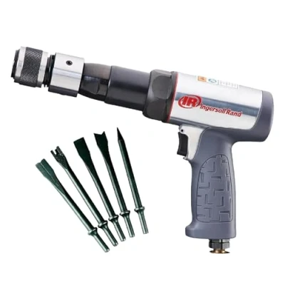 Abbildung von Ingersoll Rand Druckluft Hammer Kit 119MAXK, Presslufthammer mit Langem Rundschaft, für Kraftfahrzeuge und Werkstattwagen, 5 Meißeln Koffer