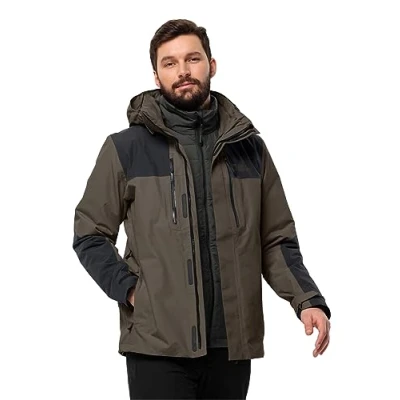 Abbildung von Jack Wolfskin Jasper 3IN1 JKT M Regenjacke / wasserabweisende Jacke, Herren, Größe: Medium, Cold coffee