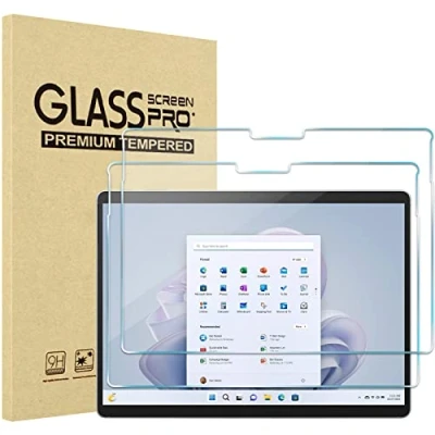 Abbildung von ProCase 2 Stück Displayschutzfolie für 13 Zoll Microsoft Surface Pro 10 2024 / 9 2022, 9H Gehärtetes Folie Screen Protector Schutzglas Pro10 9, Härte Schutzfolie Glas Klar