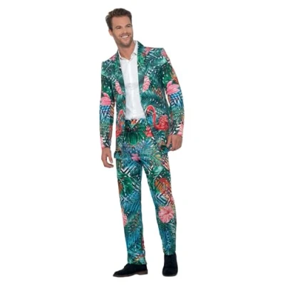 Abbildung von Smiffys Hawaii Flamingo Tropen Anzug, Mehrfarbig