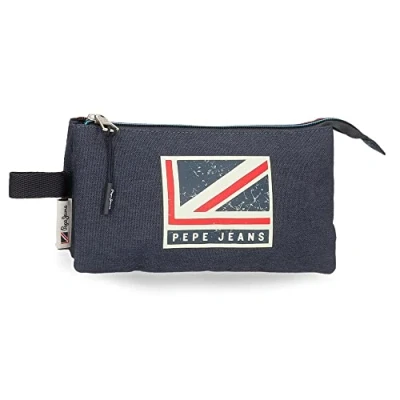 Abbildung von Pepe Jeans Aidan Federmäppchen, dreifach, Blau, 22 x 12 5 cm, Polyester