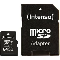 Abbildung von Intenso 64GB MicroSDXC Speicherkarte (10 und U1, 90,00 MB/s Lesegeschwindigkeit, Geeignet für Full HD Videoaufnahmen)