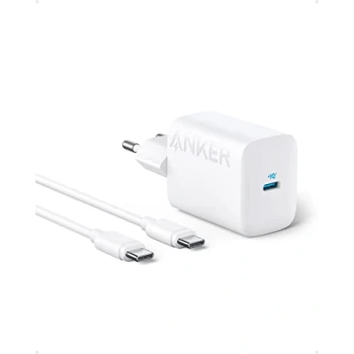 Abbildung von 30W USB C Ladegerät, Anker 312 Netzteil, Kompaktes High Speed Schnellladegerät für iPhone 14/13/12 Serie, Samsung S23, MacBook Air, Pixelbook, iPad Pro und weitere (inkl. 1,5m Ladekabel)