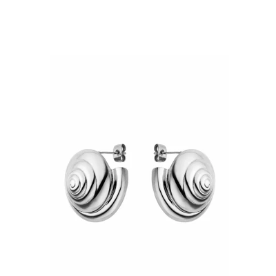 Abbildung von Purelei® Nautical Big Ohrstecker Muschelspiral Ohrringe aus Edelstahl in Gold, Silber oder Roségold Maritimer Statement Schmuck für Damen 25 mm groß, 15 g (Silver)