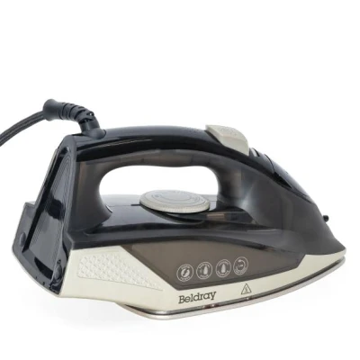 Abbildung von Beldray BEL01848VDE Dampfbügeleisen 2000 W, traditionelles und kompaktes Bügeleisen, Dampf, Keramik Bügelsohle, 230 ml, Spray, Dampfstrahl 100 g/min, einstellbare Temperatur, auslaufsicher, 1,9 m