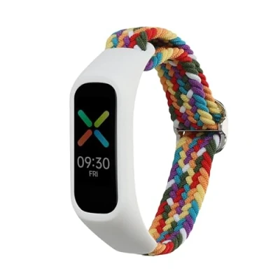 Abbildung von kwmobile Armband kompatibel mit Oppo Band Sport Nylon Fitnesstracker Sportarmband in Mehrfarbig Innenmaße von 14 22 cm