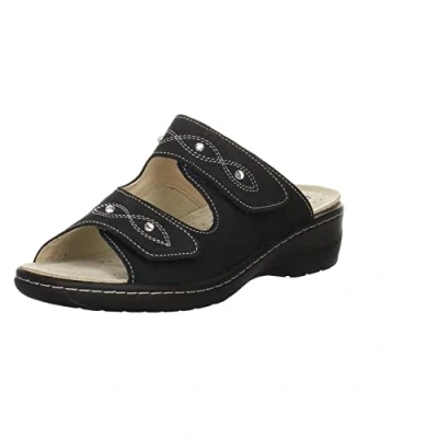 Abbildung von Hickersberger Damen Pantoletten Sandalen milano hallux Pantolette Glattleder Bequem Freizeit uni