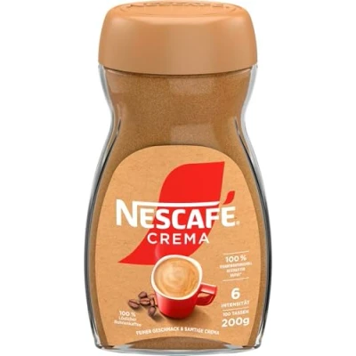 Abbildung von NESCAFE NESCAFÉ CLASSIC Crema, löslicher Bohnenkaffee aus mitteldunkel gerösteten Kaffeebohnen, kräftiger Instant Kaffee mit samtiger koffeinhaltig, 1er Pack, 200g