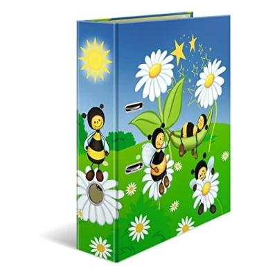 Abbildung von HERMA Ordner A4 Bienen Set, 10 Stück, 7 cm breit, Ringordner mit Kindergarten Motiv, bunter Aktenordner Innendruck für Jungen, Mädchen und Kinder