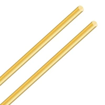 Abbildung von LAVMHAB Messingstab 6mm x 300mm, Messing Massiver Runde Stab für DIY Bastel (2 Stück)