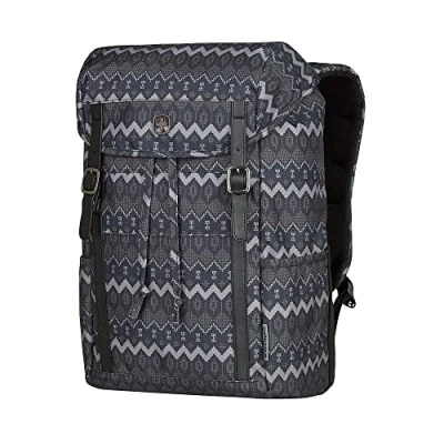 Abbildung von Wenger 606475 Cohort 16&quot; Laptop Rucksack, gepolstertes Laptopfach mit Tablet Fach, Schwarz/Native Print (22 Liter)