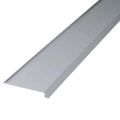 Abbildung von INEFA Dachstreifen für Dachrinne, zweiseitig gekantet 2m Grau Rinneneinhang mit Wasserfalz, aus PVC U, Dachrinnenzubehör, Made in Germany