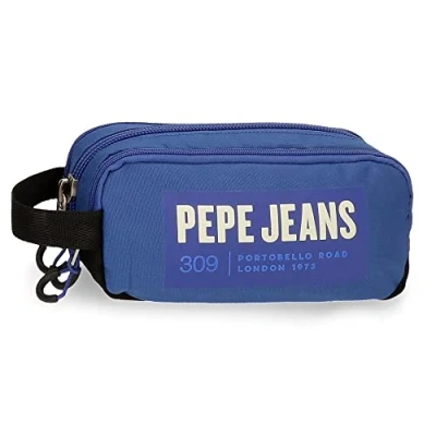 Abbildung von Pepe Jeans Darren Federmäppchen, dreifach, blau, 22 x 10 9 cm, Polyester, Dreifach Etui