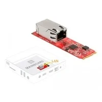 Abbildung von Konverter M.2 Key B+M Stecker zu 1 x RJ45 2,5 Gigabit LAN Port horizontal, Adapter
