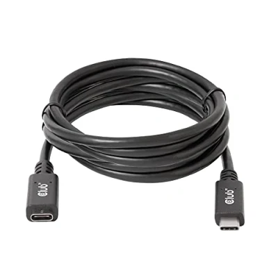 Abbildung von Club3D USB Typ C Gen1 Verlängerungskabel 5Gbps 60W(20V/3A) 4K60Hz St./B 2m