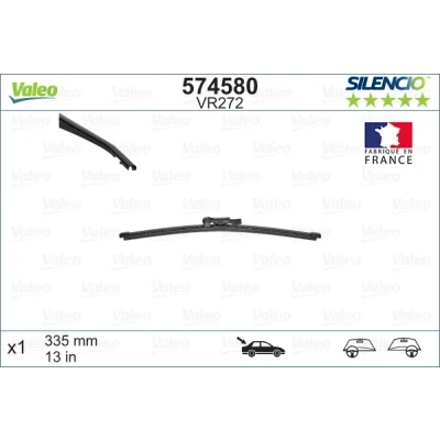 Abbildung von Scheibenwischer Valeo Silencio X.trm 574580 335mm hinten Rahmenlos MERCEDES BENZ: CLA T modell, GLC SUV, CLS Shooting Brake, BMW: X1