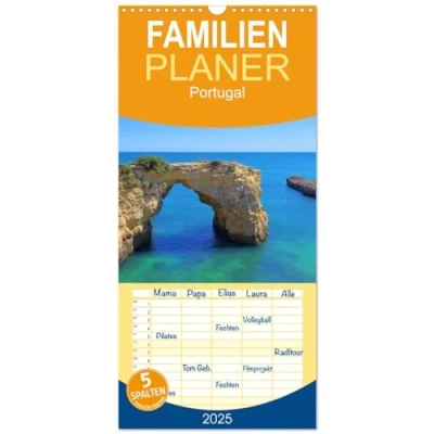 Abbildung von Familienplaner 2025 Portugal mit 5 Spalten (Wandkalender, 21 cm x 45 cm), CALVENDO
