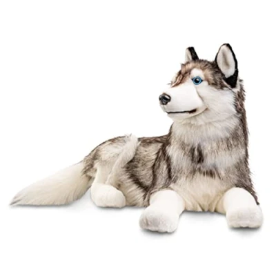 Abbildung von Uni Toys Kuscheltier Husky, liegend 100 cm (Länge) Plüsch Hund Plüschtier, zu % recyceltes Füllmaterial