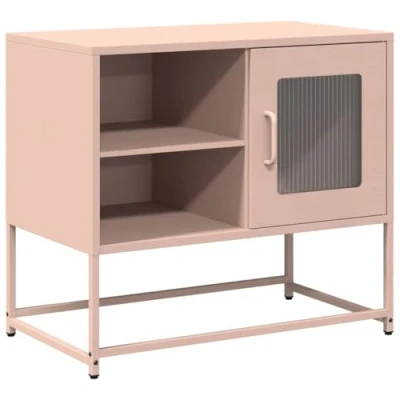 Abbildung von vidaXL TV Schrank Rosa 68x39x60,5 cm Stahl, Ständer, Lowboard, Tisch, Sideboard, Möbel, Fernsehschrank, Fernsehtisch