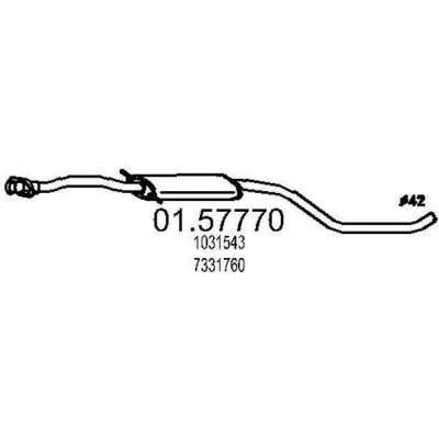 Abbildung von MTS 01.57770 Mittelschalldämpfer 1800 FORD: Escort 6 Schrägheck, Cabrio