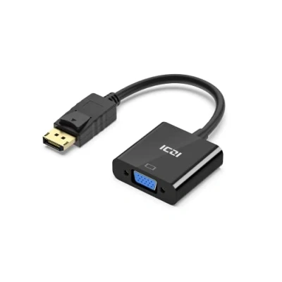 Abbildung von ICZI Displayport auf VGA, Display Port zu VGA Adapter Kabel 1080P 60Hz Full HD Kompatibel mit Lenovo, Dell, HP, PC, Laptop Schwarz