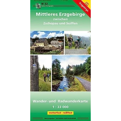 Abbildung von Mittleres Erzgebirge zwischen Zschopau und Seiffen: Wander Radwanderkarte GPS fähig, wetterfest, reißfest, 1:33 000